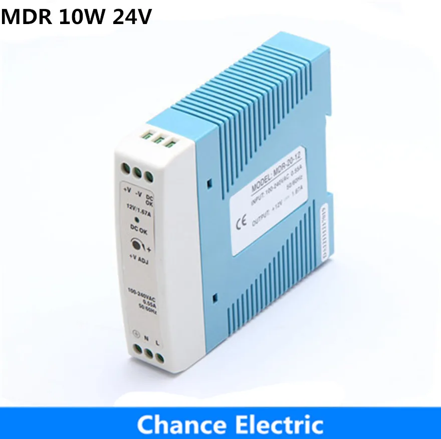 

CHUX DIN Rail Industry Switching Mode Power Supply MDR 10W 24V For Cnc Cctv Led Light Direct Selling