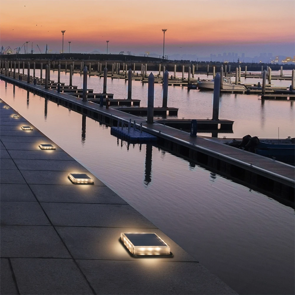 Lâmpada ao ar Livre à Prova Água da Escada Decoração do Jardim Pces Solar Dwaterproof Projector Parede Embutida Iluminação Ip68 Selante Calafeto Deck Luz 8 Led 2 livre à prova dwaterproof água da escada