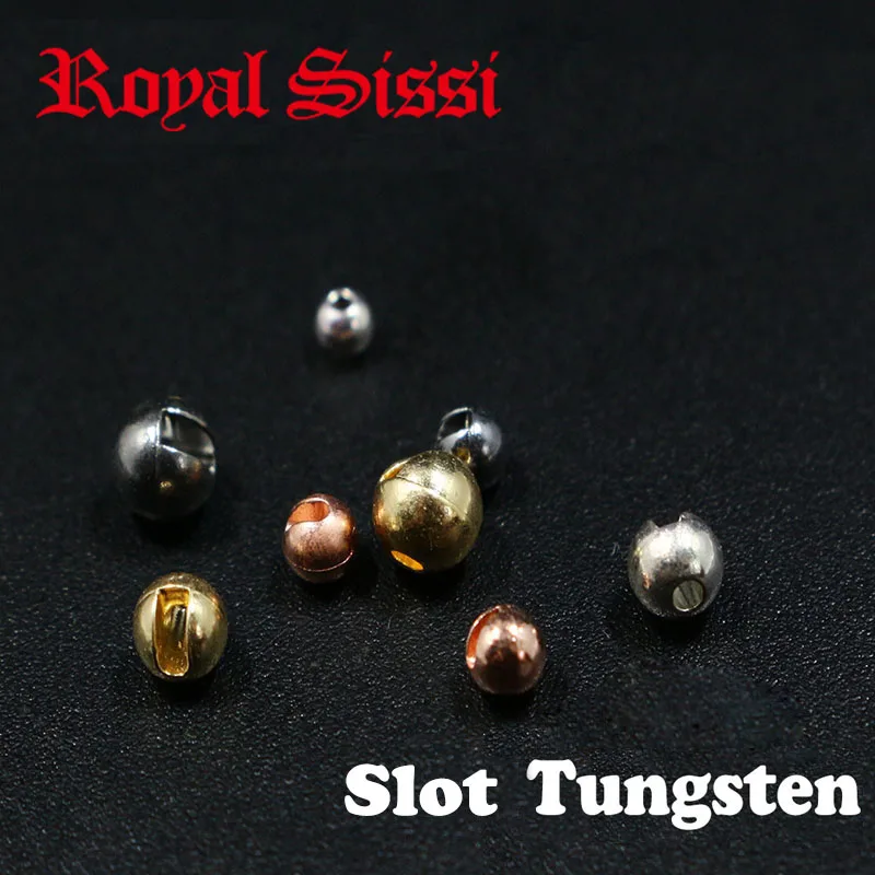 

Royal Sissi 4sizes assorted 40pcs/set Fly tying Tungsten beads 2mm 2.5mm 3mm 3.5mm slotted Tungsten ball heavy nymph head beads