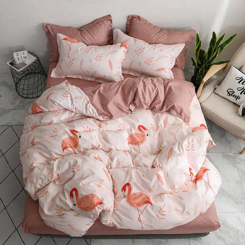 Good Value Flamingo 4pcs Boy Kid Bed Cover Set Duvet Flamingo 4pcs Boy Kid Bed Cover Set Duvet Child Sheets And Pillowcases Comforter Bedding 2tj 61007