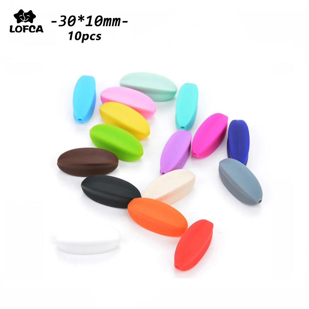 

LOFCA Starfruit Silicone Beads Teething 10PCS Nursing Chewable DIY Jewelry Necklace Baby Teether Toy Pacifier Clips BPA Free