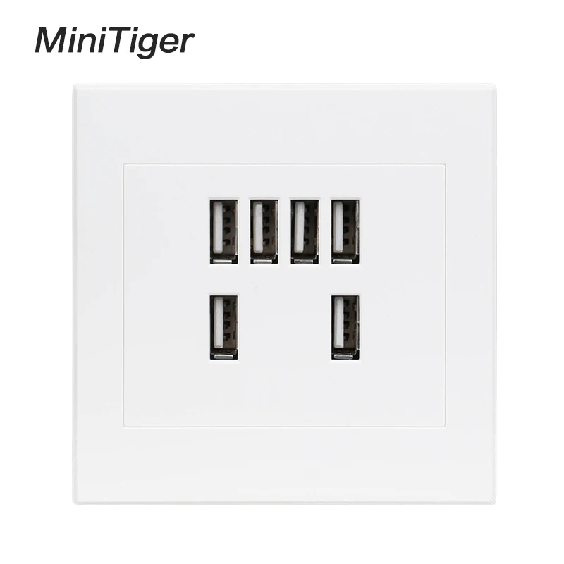 Настенная розетка Minitiger 110-250 В 2/3/4/6 USB-порта умный индукционный зарядный порт для
