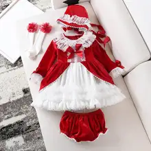 Платье для маленьких девочек; праздничное платье принцессы для дня рождения; детское платье на крестины в испанском стиле для девочек; розовое платье; fille; одежда для детей; комплект из 3 предметов