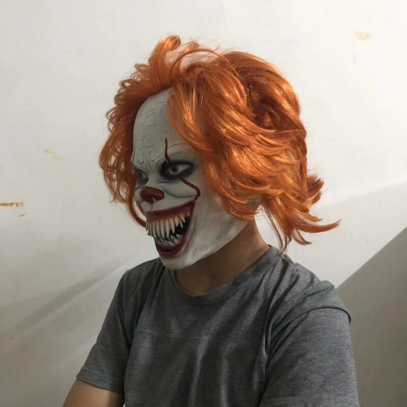 Джокер Pennywise Вечерние Маски Stephen King It Chapter Two 2 ужас, Костюмированная вечеринка латексные маски для Хэллоуина шлем клоун