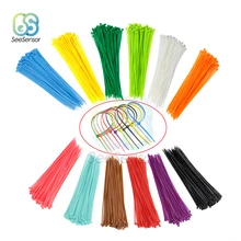 100 adet 200mm Kendinden kilitleme naylon kablo bağları 8 inç 12 renk Plastik Tel Zip Kravat 18 lbs Bağlama Wrap sapanlar