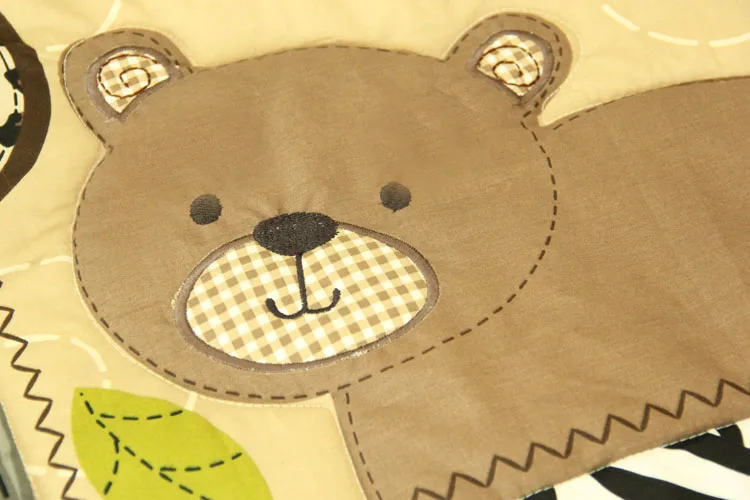  7 Pcs Baby Crib Bedding Set infant bedroom nursery bedding cot bedding animal design for baby boy - 2029957705