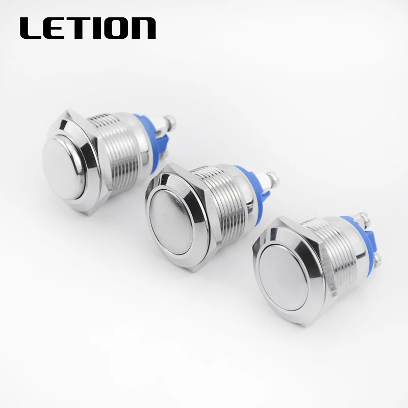 

1PCS 19mm Metal Push Button Switch IP67 Waterproof press button Self-reset 1NO High/Flat/Shape Round Free Shipping