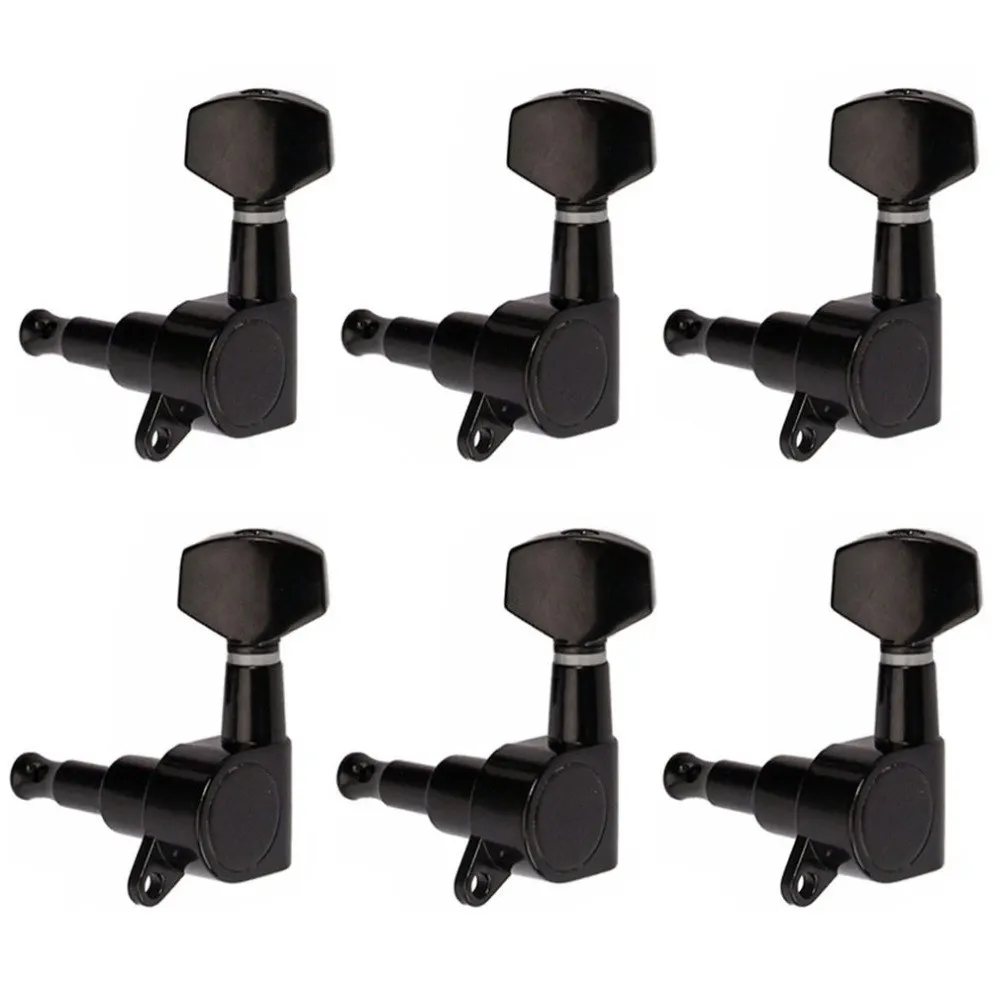 

Guitar Tuning Pegs 3R3L Tuning Pegs String Keys Tuners Machine Heads for Strat Tele Electric Black