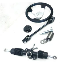 GO KART KARTING ATV UTV Buggy Metal 32CM Steering Gear Rack Pinion U Joint With Steering Wheel