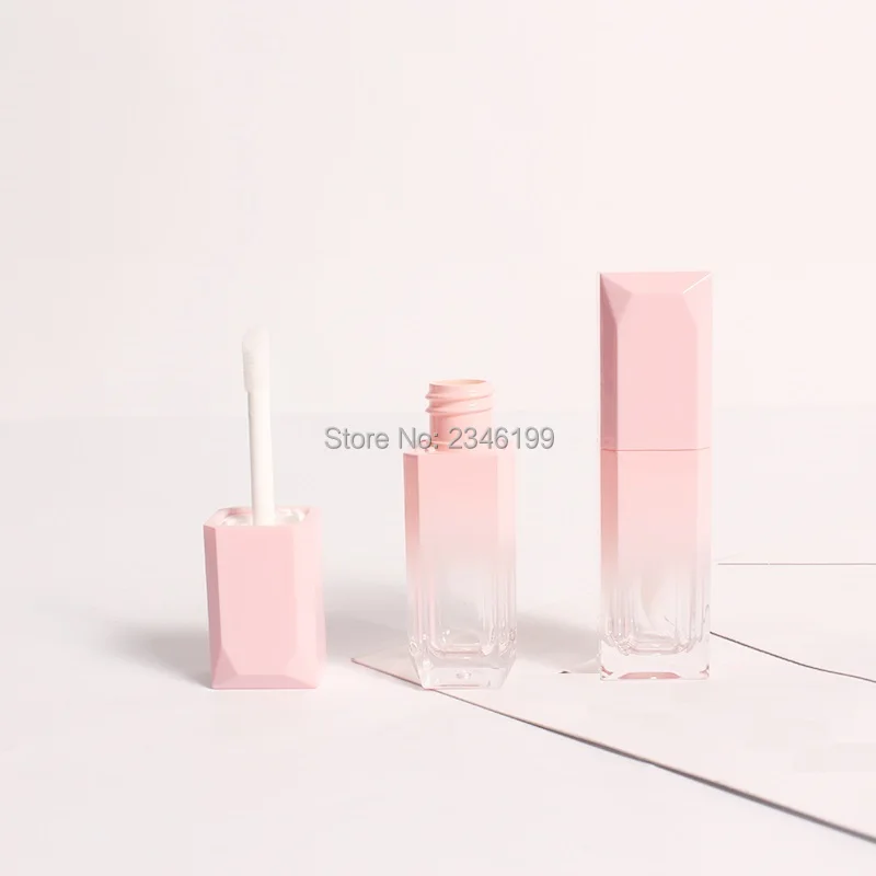 

5ml Empty Gradual Change Pink Lip Gloss Tube Plastic Lip Gloss Refillable Container High Grade Diamond Lip Gloss Tubes 40pcs/Lot