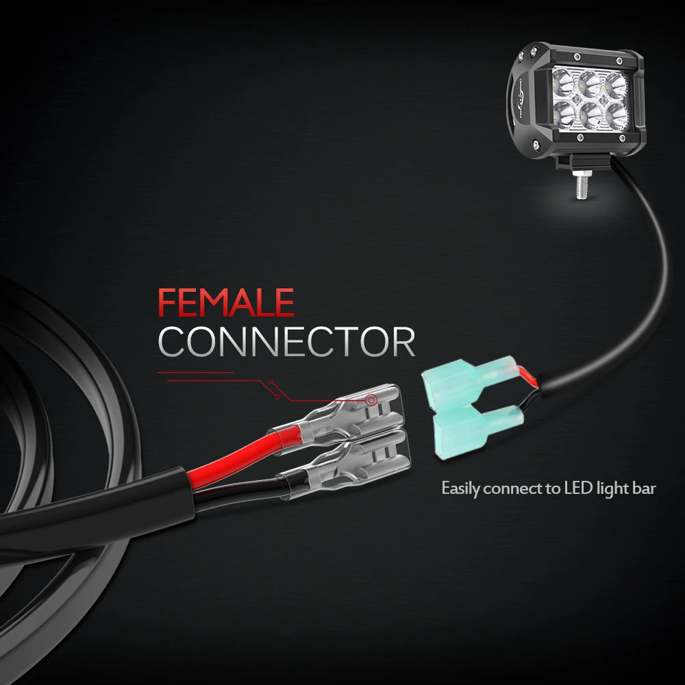 MICTUNING 2 шт. 6 футов 16awg стандартный для внедорожников Светодиодная панель рабочего