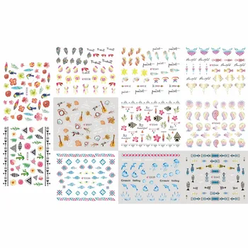 

11 PCS / LOT SIMULATION SELF-ADHESIVE 3D NAIL TATTOOS STICKER FLOWER BIRD TOUCAN ARROW OCEAN SEAGULL CACTUS E534-544