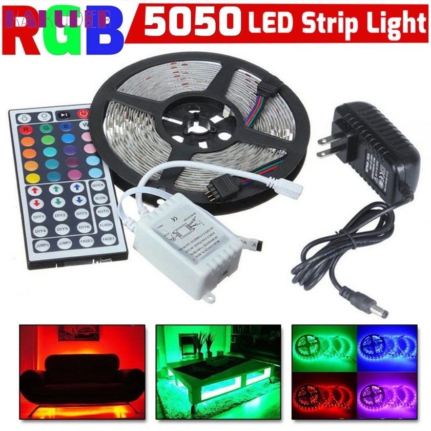 Высокое качество 5 м RGB 5050 не Водонепроницаемая светодиодная лента SMD 44 клавишный