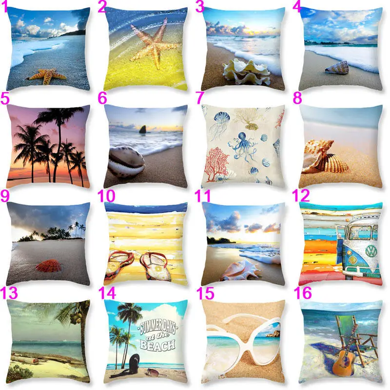 Beach scenery cushion cover for children Decorative Cushion Covers Sofa