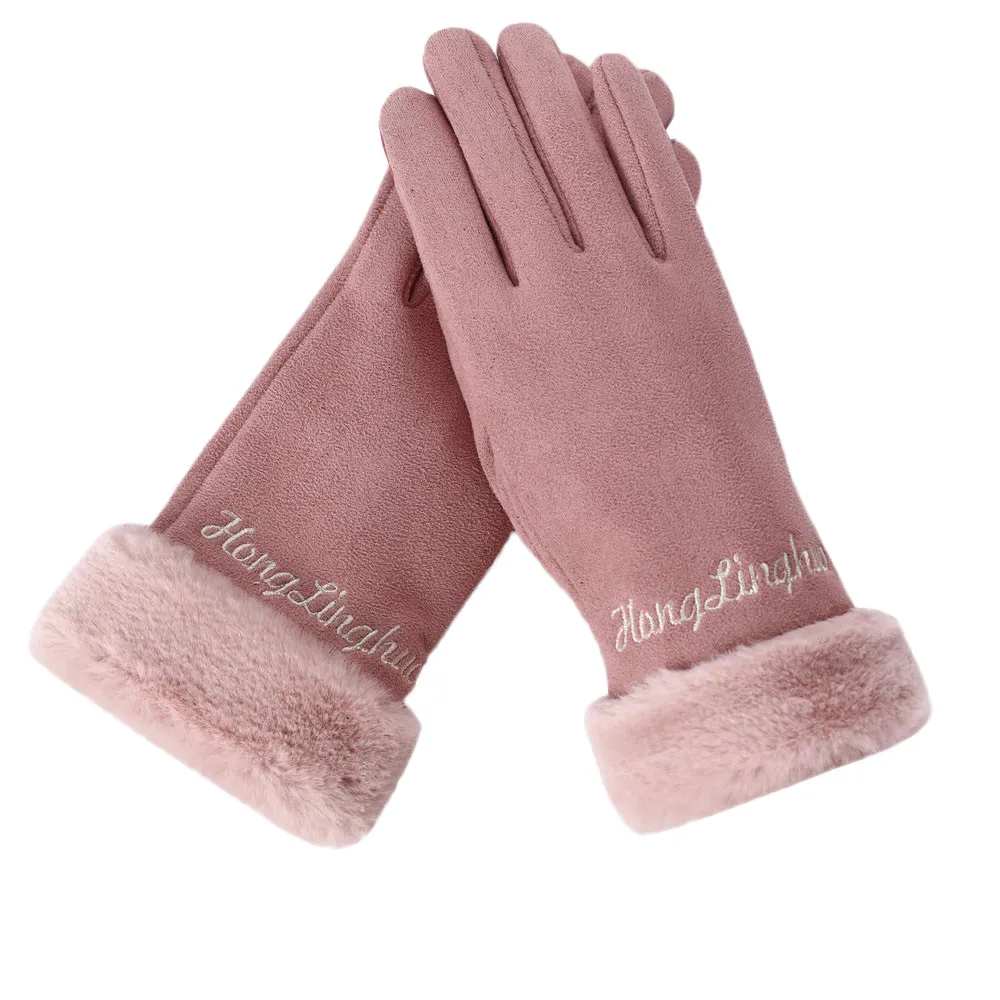

Womens Fashion Winter Solid Full Finger Hand Outdoor Sport Warm Gloves guantes invierno рукавицы женские зимние 4 color