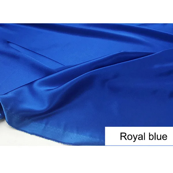 Глянцевая твердая ИМИТИРОВАННАЯ шелковая атласная ткань плотный Шармез для свадебного платья по двору - Цвет: Royal blue
