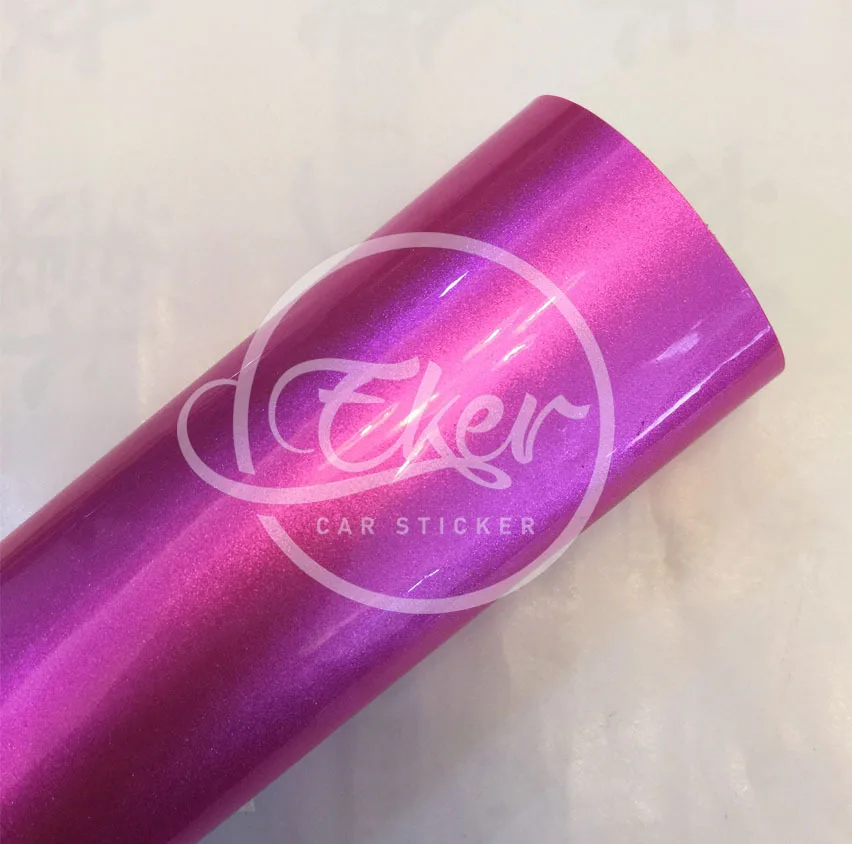 EKER CAR STICKER 1.52x20M 5FTx65FT New Free Shipping Glossy Pink Candy Vinyl Film Sticker With