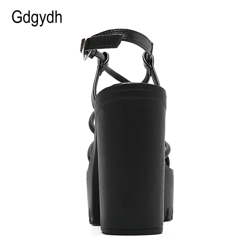 Женские босоножки на толстом каблуке Gdgydh черные римские сандалии платформе с
