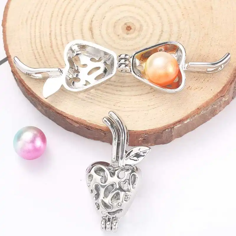 5Pcs Stainless Steel Spiral Bead Cages Pendants for Jewelry Necklace Making