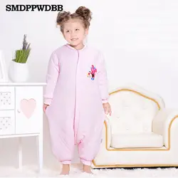 Smdppwdbb хлопок теплый спальный мешок для малышей Дети предотвратить удар Стёганое одеяло детское Одеяло Sleeper дети Footed One-Piece пижамы