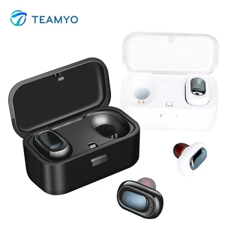 

teamyo TWS Earbud Headset Mini Wireless BT4.2 Earpiece Headset Binaural Auto Pairing Earbuds Sweatproof Sport Music Earphone