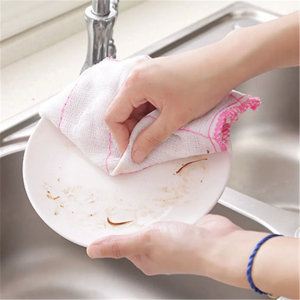 1PC 30CM*35CM Kitchen Dish Towels Restaurant Rag Square Cleaning Cloth Cotton Scouring Pad Clean Tool 50gC | Дом и сад