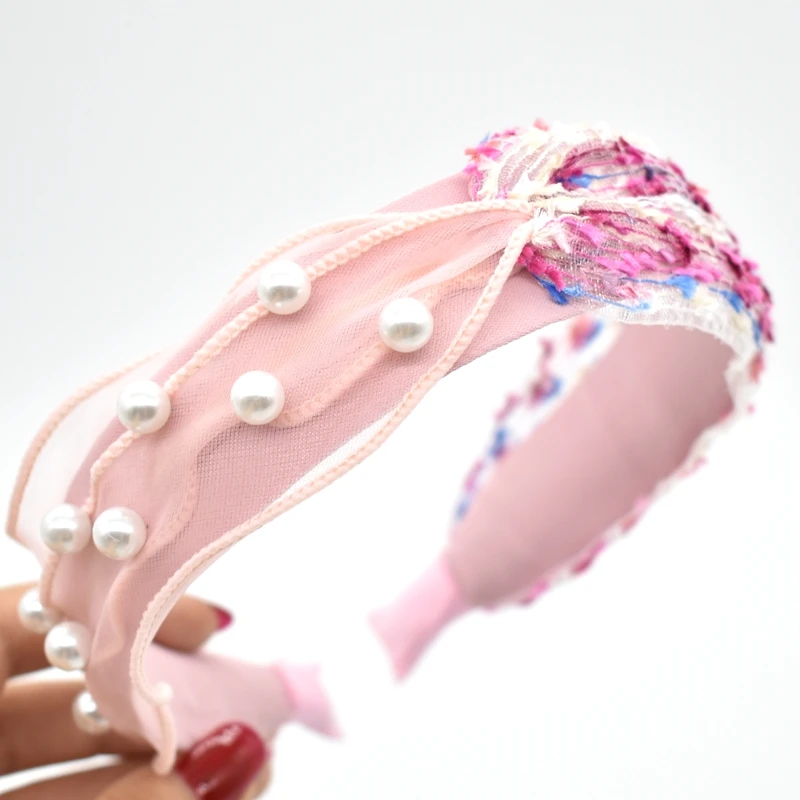 New Arrival 40Colors Drill Lace Hair Knotted Hair Band for Women Headbands Hairbands Hair Hoop Headwear Hair Accessories - Цвет: 39