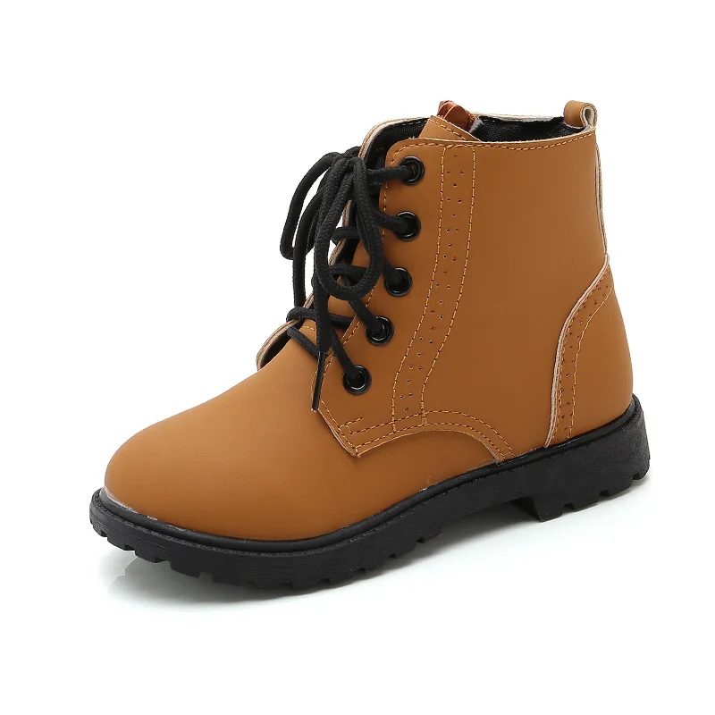 

AFDSWG boots for children leather martin boots Black short kids shoes boys Brown children shoes for girls kids booties