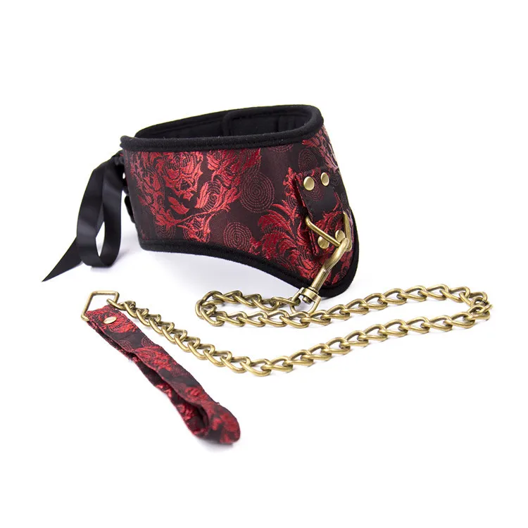 Families red leather bondage colloers girls swimming