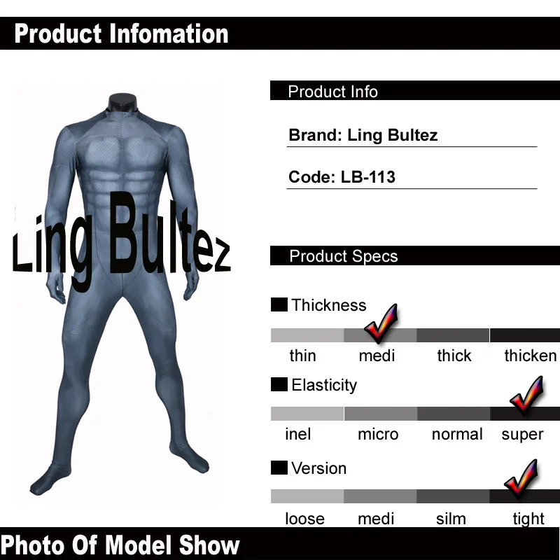 Ling Bultez Высококачественная подкладка для мышц костюм Бэтмена без летучей мыши новейший спандекс костюм Бэтмена подкладка для мышц