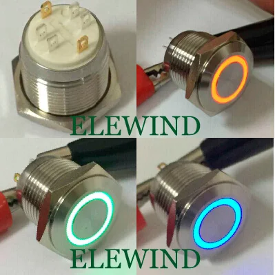 ELEWIND 16mm 3 led color ring illuminated push button switch(PM161F-10E/J/RGB/12V/S 4pins for led) ELEWIND 16mm 3 led color ring illuminated push button switch(PM161F-10E/J/RGB/12V/S 4pins for led)