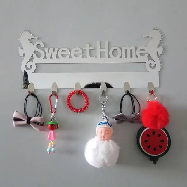 1 Set 6PC Hook Wall Stickers Decorative Home Furnishing Modern Hooks Wall hooks decorative wall