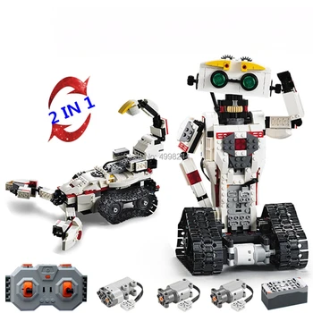 

c51027 710pcs 2in1 technic remote control rc transformation deformation robot usb electric building block Bricks Toy