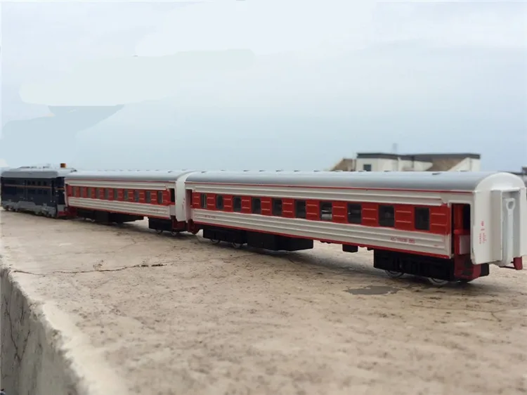 Продажа Высокая моделирования модель поезда. 1 87 масштаб сплава тяните назад двойной поезд, пассажирский отсек, металлические игрушечные машинки, б...
