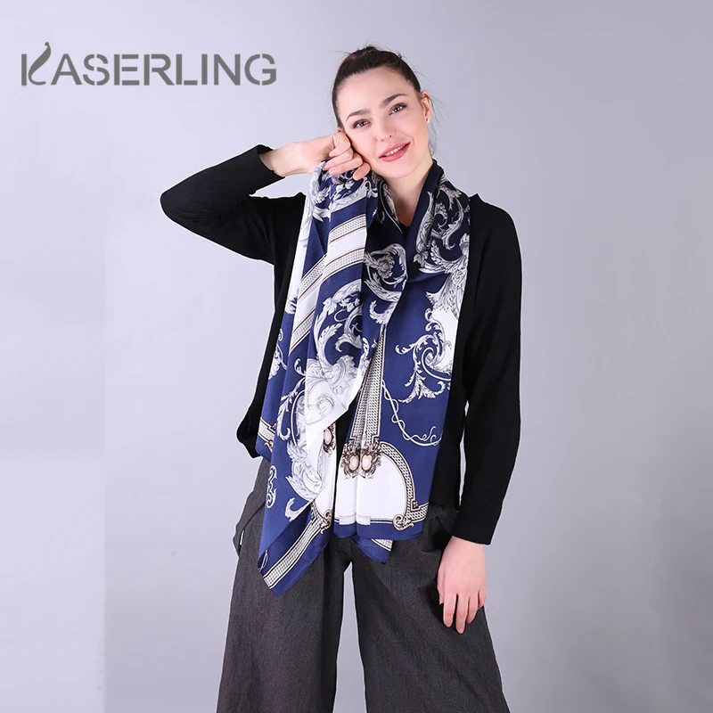Kasering 2018 Новый Демисезонный 100% чистый шелк тутового длинный шарф Высокое качество