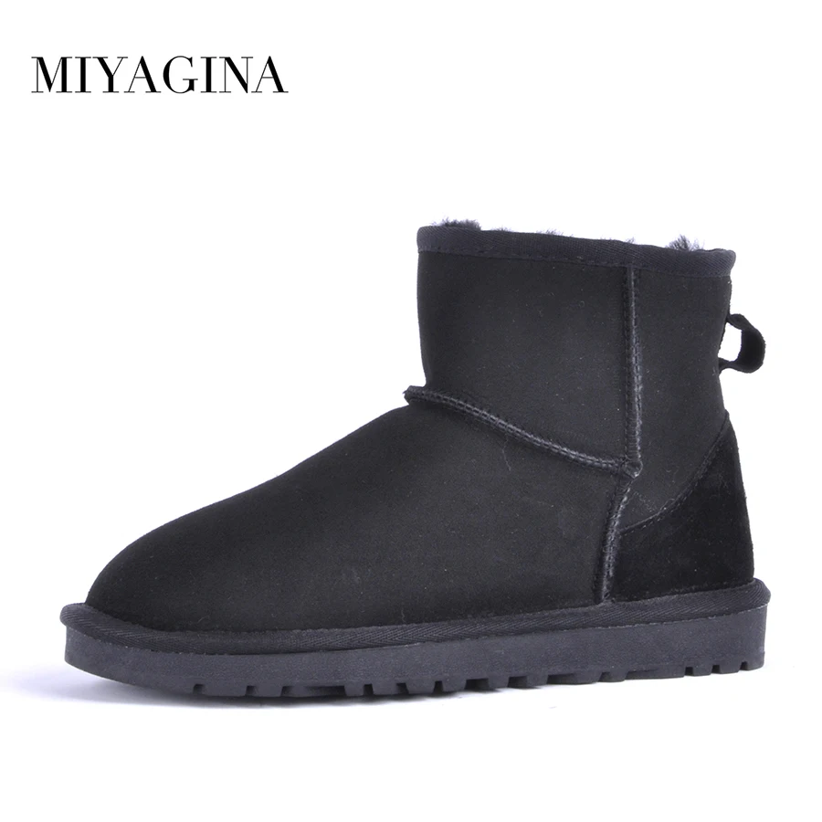 

Top Quality 2018 New Fashion 100% Genuine Sheepskin Leather Snow Boots Natural Fur Women Boots Real Wool Ankle Shoes For Women