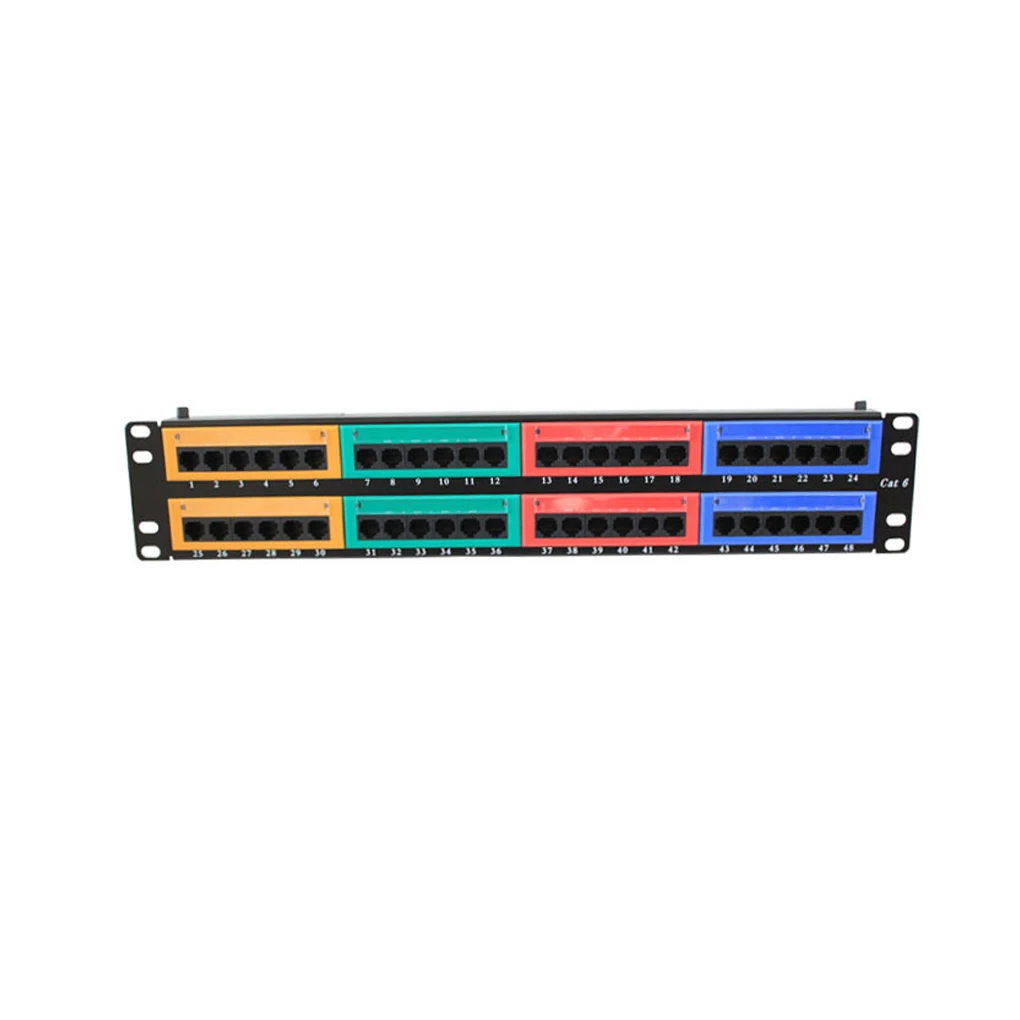 

iMice 48 Ports Cat6 Colorful Distribution Frame Wallmount Rackmount Patch Panel Ethernet Cable Ports Network