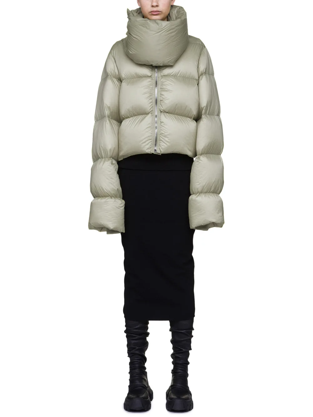 Осенне-зимняя женская короткая пушистая куртка-пуховик на молнии с белым утиным пухом супер большой воротник, тяжелое пальто xr23