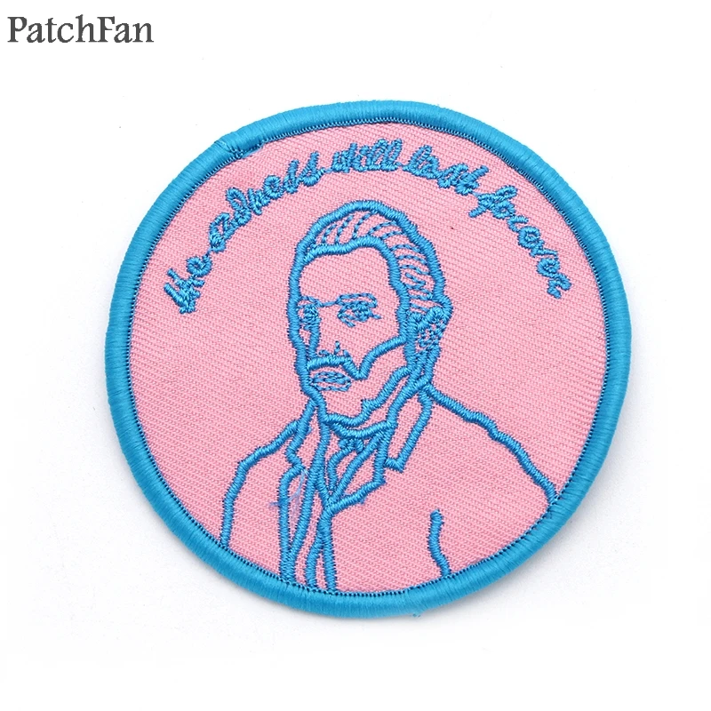 

Patchfan Newest Van Gogh iron on T-shirt clothes Embroidered Patches for DIY clothing para jacket badge stickers A0248
