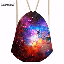 INSTANTARTS Men Casual Daypack 3D Galaxy Star Print Men Mini Gym Drawstring Bag String Backpack Universe Women Rucksack Sack Bag