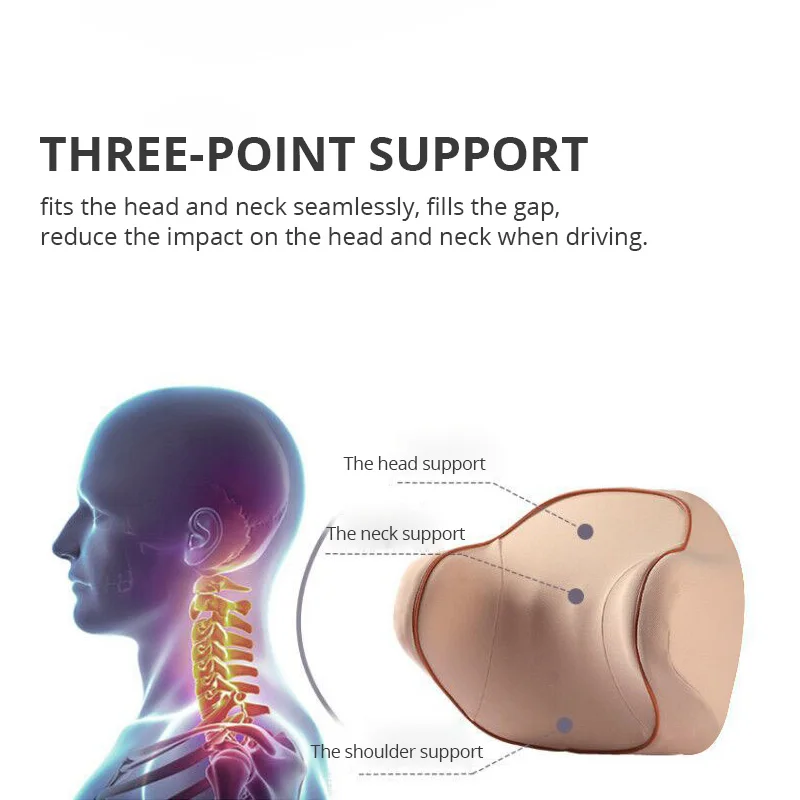 Автомобильная подушка для поддержки шеи для облегчения боли в шее во время вождения подголовник подушка для автомобильного сиденья с мягкой пены памяти бежевый/черный/серый