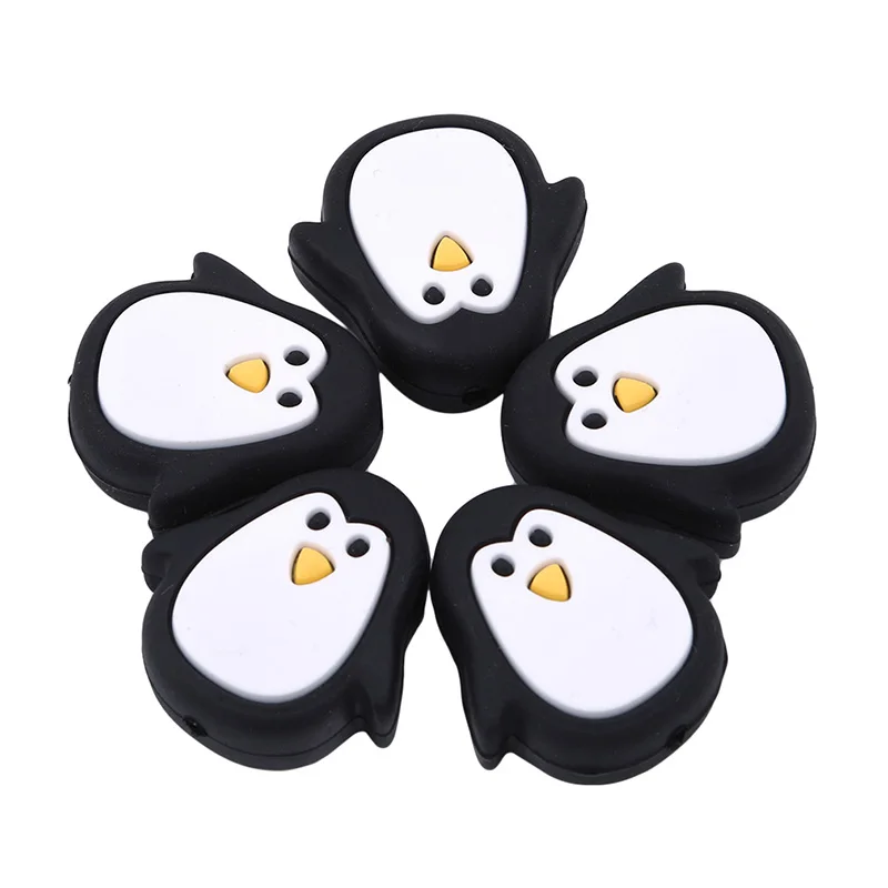 Penguin Teether Baby Silicone Teething Toy DIY Pacifier Chain Baby