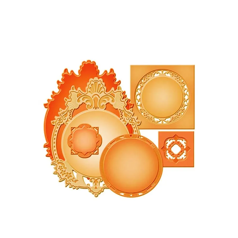

Eastshape 6 Pcs/lot Metal Cutting Dies Scrapbooking For Card Making DIY Embossing Cuts New Craft Oval Pattern Photo Frame