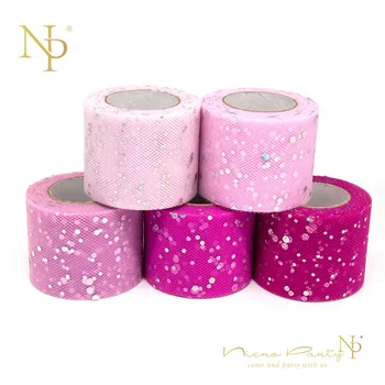 

Nicro 5 pcs/set 25 Yards Shining Pink Tulle Rolls DIY Home Party Decor Baby Shower Birthday Wedding Decoration New #Tul07