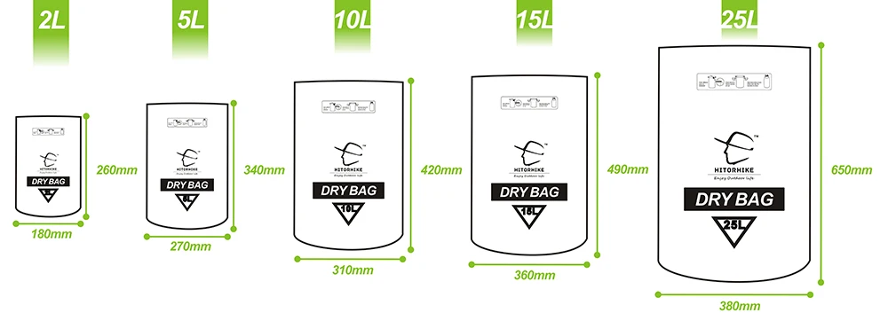 HITORHIKE 15L/25L Водонепроницаемый сухой мешок Открытый Плавательный Кемпинг Рафтинг сумка для хранения с регулируемыми ремнями 5 цветов