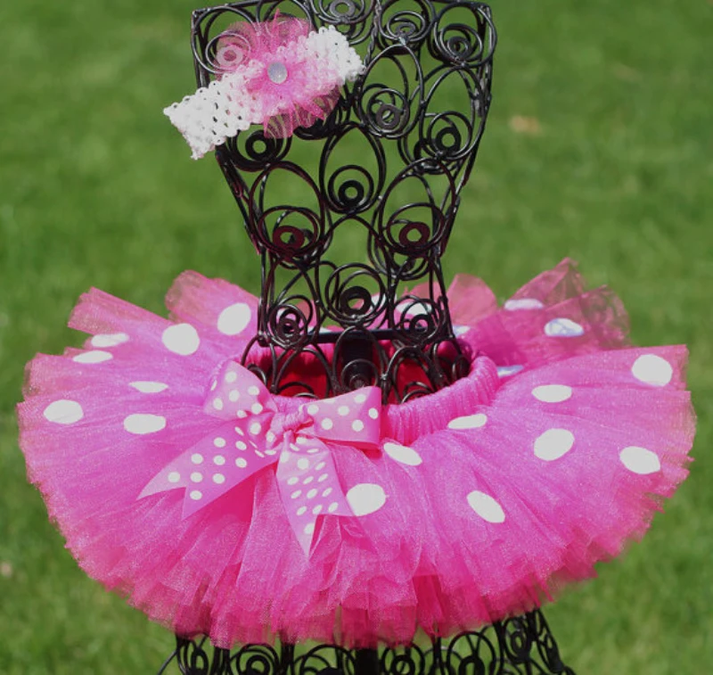 Pink Polka Dot Minnie Tutu, Minnie Mouse Birthday Tutu, Girls Tutu, Party Tutu, Toddler Tutu, Infant Tutu1