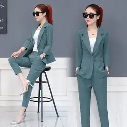 По индивидуальному заказу самый популярный деловой женский костюм из двух предметов (куртка + брюки) Женский деловой костюм