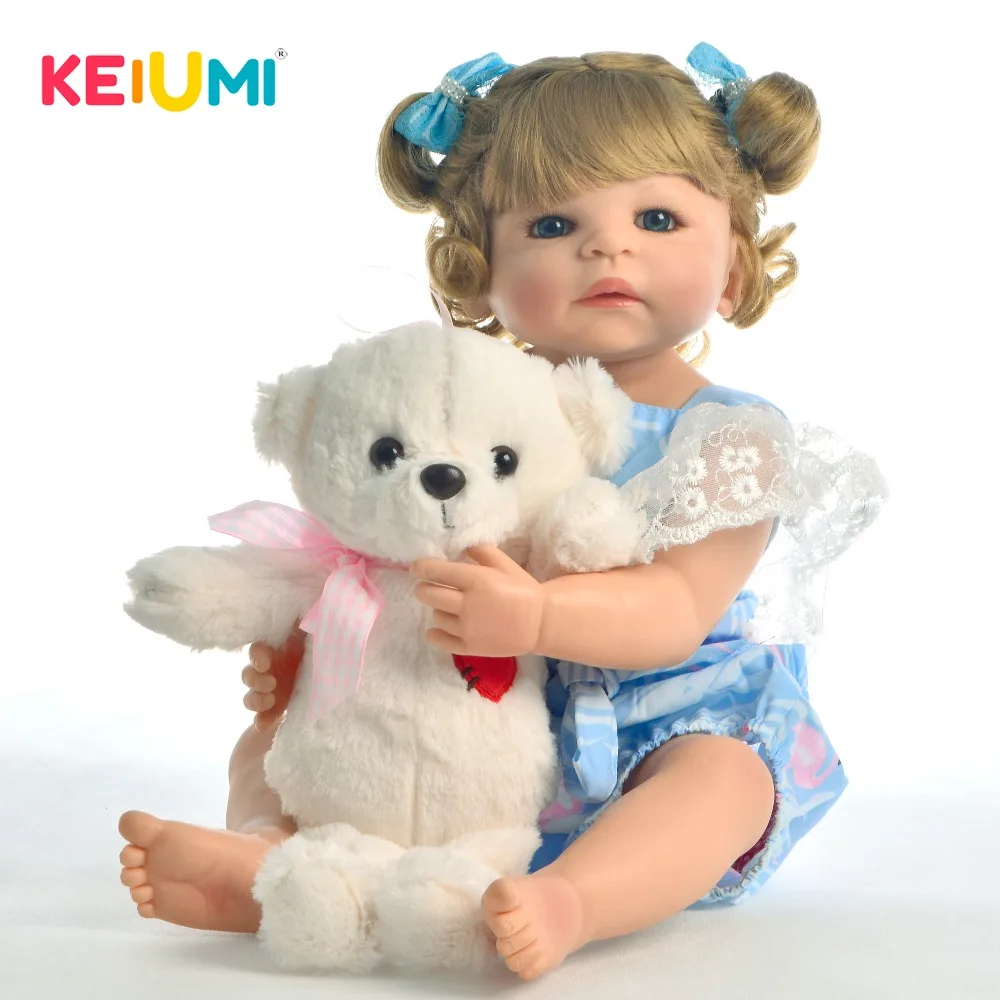

KEIUMI New Arrival 57cm Reborn Dolls Toy For Girl 23 Inch Full Silicone Vinyl Newborn Doll Gift Realistic Reborn Christmas Gift