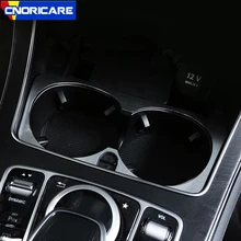 Centro Console Auto Supporto di Tazza di Acqua Decorazione del Pannello di Copertura Trim Della Lega di Alluminio Per Mercedes Benz Classe C W205 GLC X253 2015-18