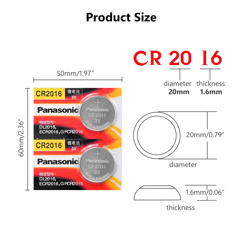 Panasonic Высокое качество литиевая батарея 2 шт./лот 3 в cr DL2016 ECR2016 cr2016 кнопка батареи часы монета батареи для игрушек